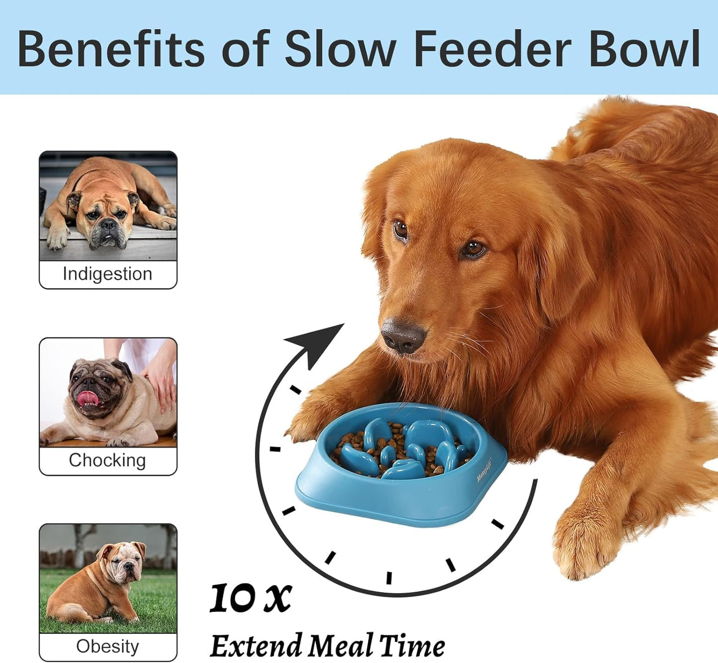 "2-Pack Slow Feeder Dog Bowls – Anti-Choke & Anti-Slip Design for Healthy Eating"